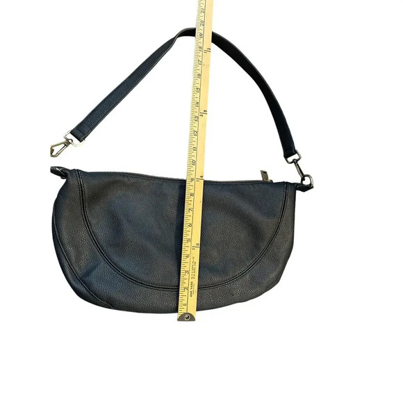 Anthropologie Urban Originals Black Leather Half Moon Crossbody Bag - Picture 6 of 7